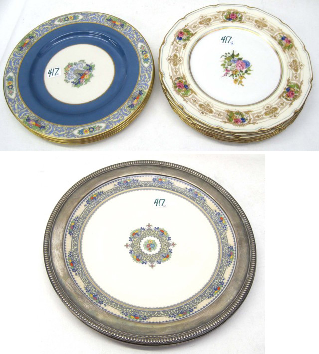 TEN DINNER PLATES & TWO PLATTERS