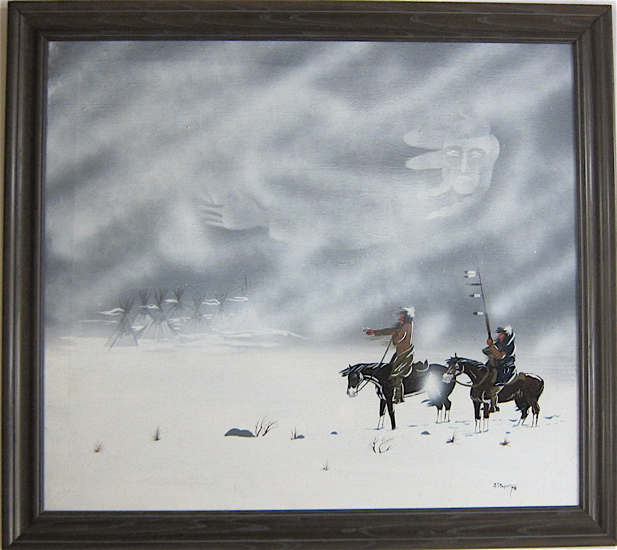 ALGIE PIAPOT OIL ON CANVAS Chippewa Cree 16e424