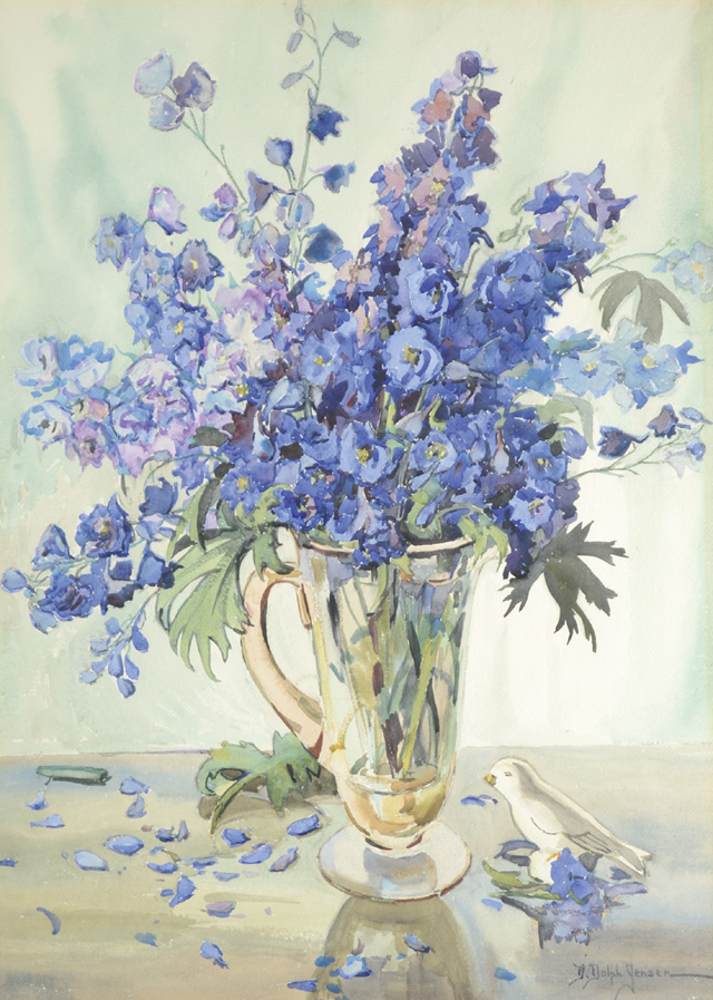 DOROTHY DOLPH JENSEN WATERCOLOR ON PAPER