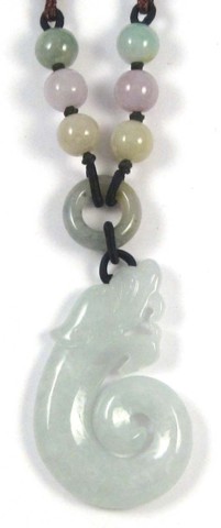 GREEN AND LAVENDER JADE NECKLACE