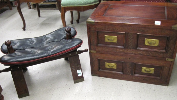 ROSEWOOD CHEST AND STOOL Pakistan