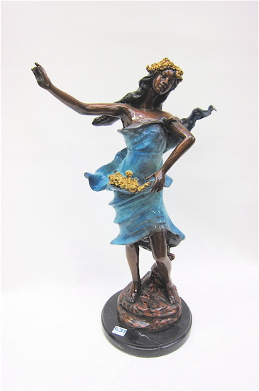 POLYCHROME BRONZE SCULPTURE depicting