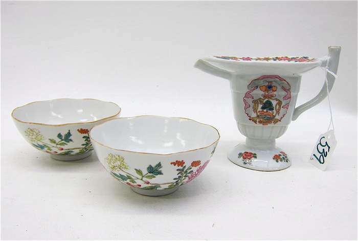 THREE CHINESE HAND ENAMELED PORCELAIN