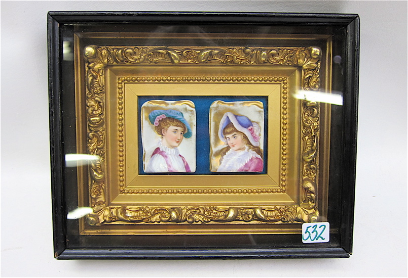 FRAMED PORCELAIN PORTRAIT MINIATURES 16e496