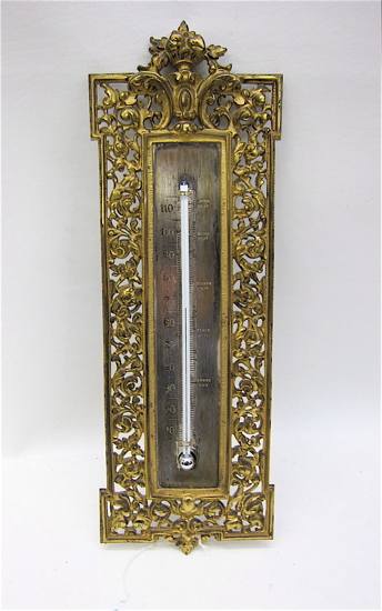 BRADLEY & HUBBARD BRASS WALL THERMOMETER