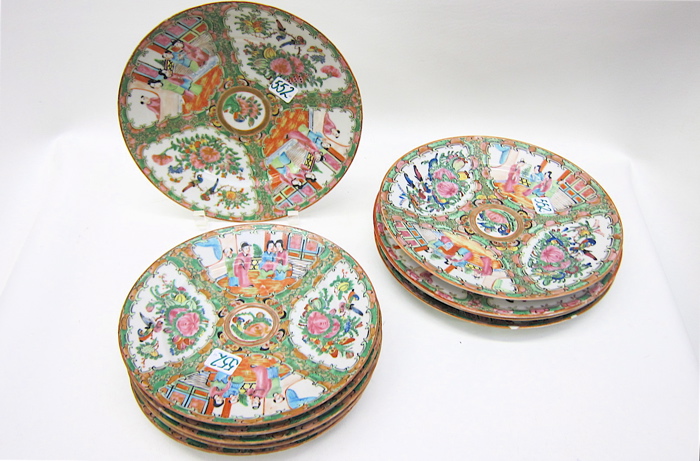 SET OF TEN CHINESE FAMILLE ROSE