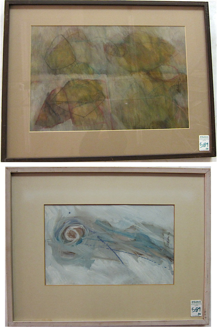 EVELYN SHEEHAN TWO PAINTINGS: ACRYLIC/PASTEL