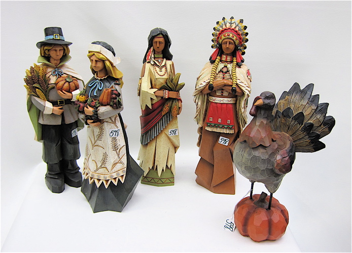FIVE HOLIDAY FIGURINES Thanksgiving