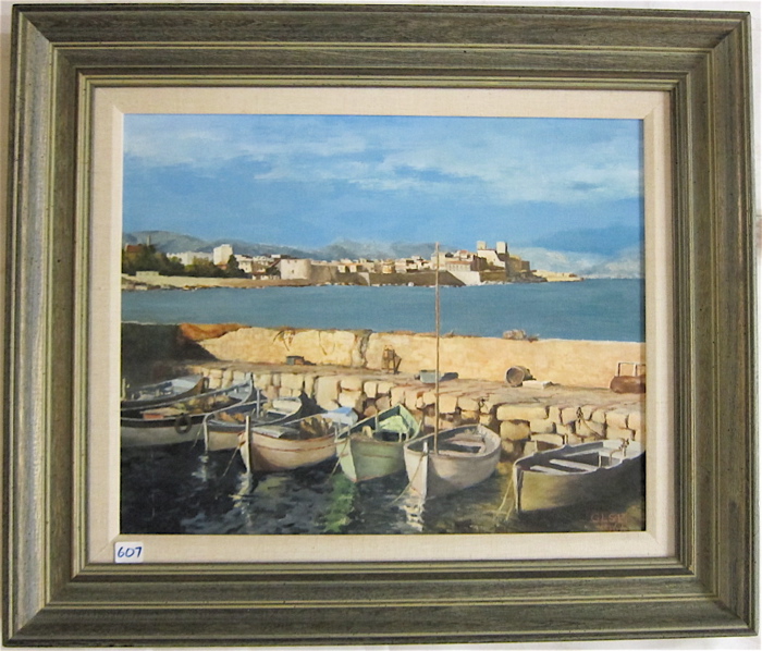 ANTIBES FRANCE OIL ON CANVAS BOARD