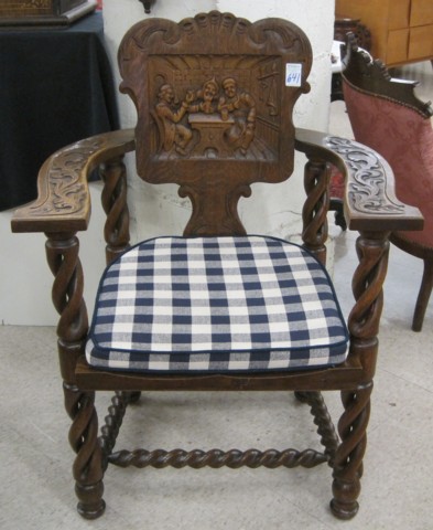 CARVED OAK ARMCHAIR Black Forest 16e506