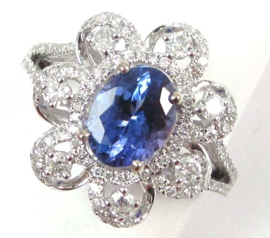 TANZANITE DIAMOND AND WHITE GOLD 16e533