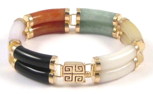 MULTI COLORED JADE BRACELET green 16e560