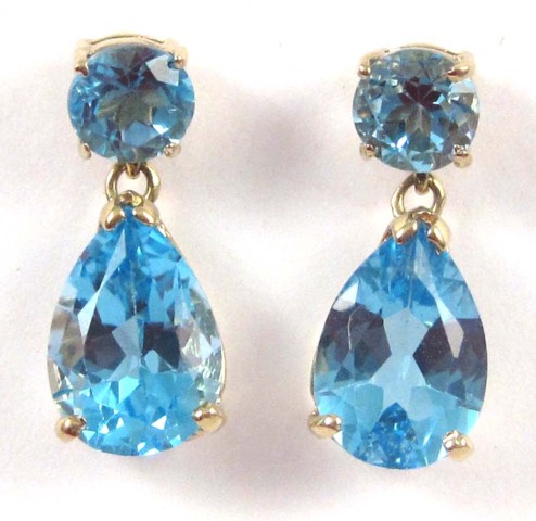 PAIR OF BLUE TOPAZ EARRINGS each