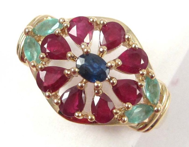 SAPPHIRE RUBY AND EMERALD RING 16e5b2