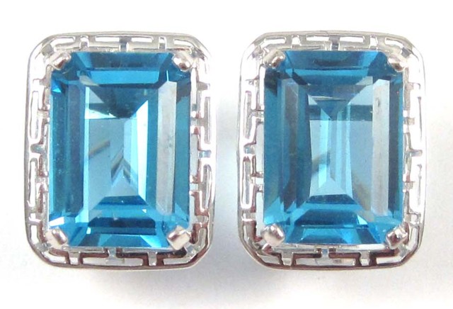 PAIR OF BLUE TOPAZ EARRINGS each