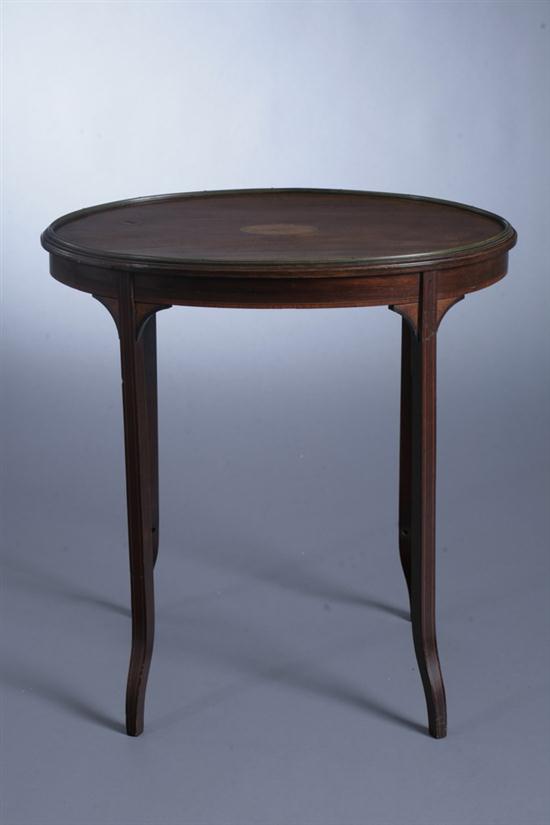 GEORGIAN STYLE INLAID MAHOGANY OVAL-TOP