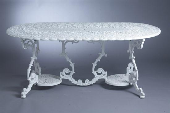 WHITE PAINTED CAST IRON UMBRELLA