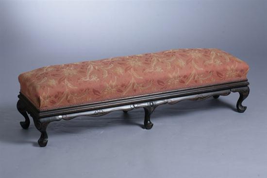 QUEEN ANNE STYLE UPHOLSTERED RECTANGULAR