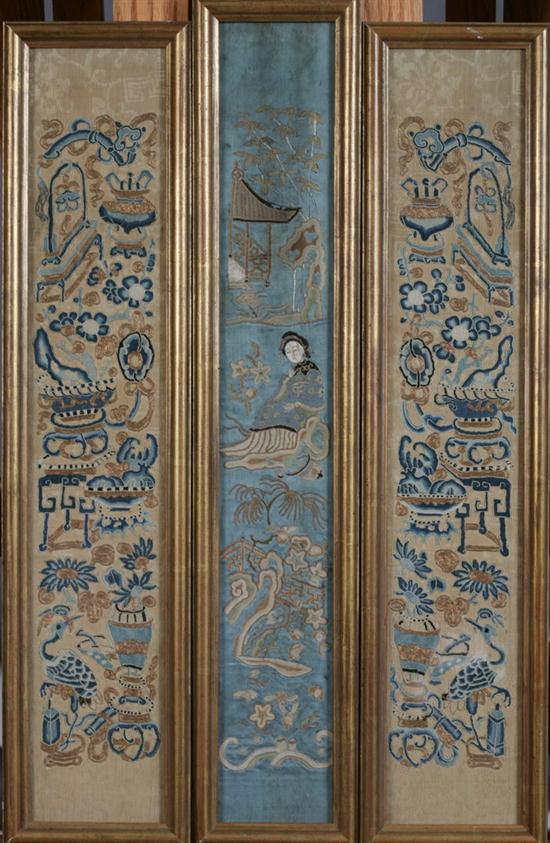 PAIR FRAMED CHINESE EMBROIDERED 16e737