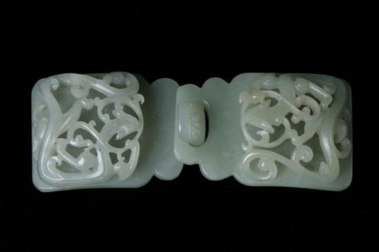 CHINESE CELADON JADE BELT BUCKLE  16e743