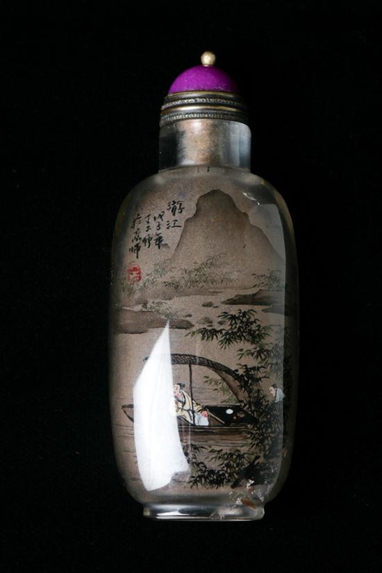 CHINESE INSIDE PAINTED GLASS SNUFF 16e765