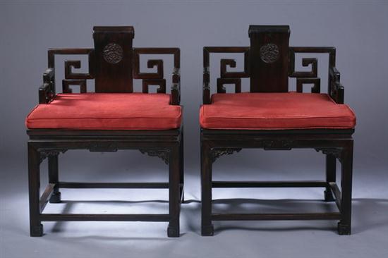 PAIR CHINESE ROSEWOOD OFFICIAL'S