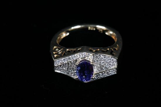 14K YELLOW GOLD TANZANITE AND DIAMOND 16e7c5