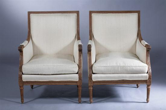 PAIR LOUIS XVI STYLE CARVED AND