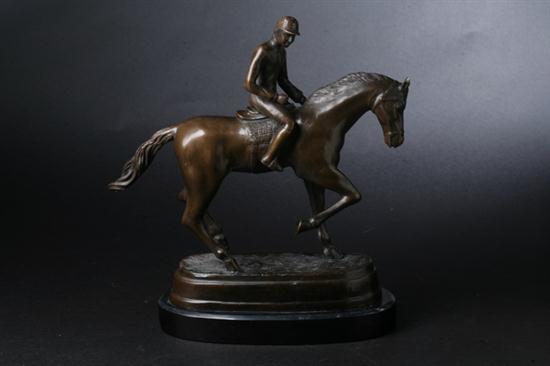 FRENCH BRONZE FIGURE GROUP OF HORSE