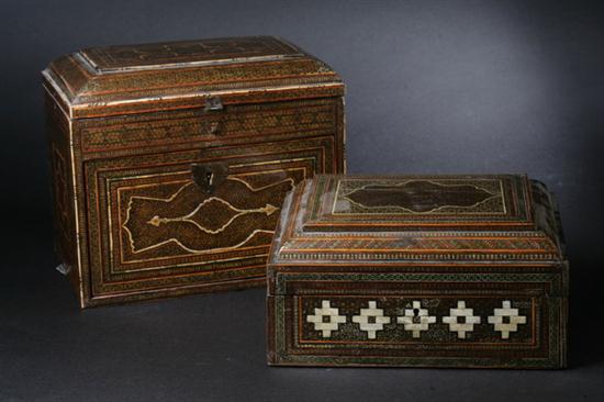 TWO PERSIAN KHATAM BOXES.