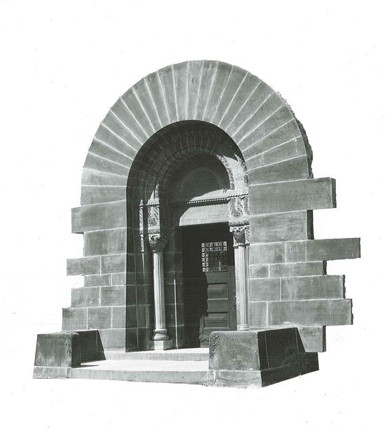 CARVED LIMESTONE DOORWAY AND SURROUND