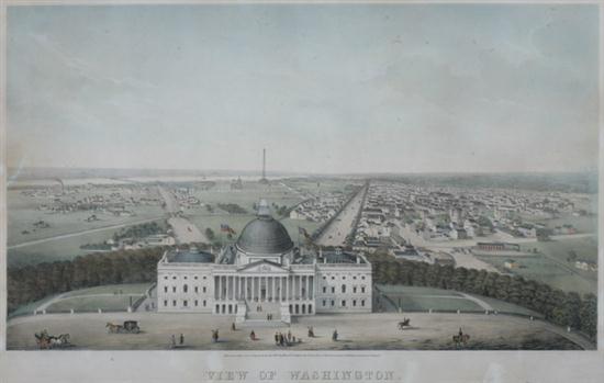 VIEW OF WASHINGTON. Lithograph by Robert