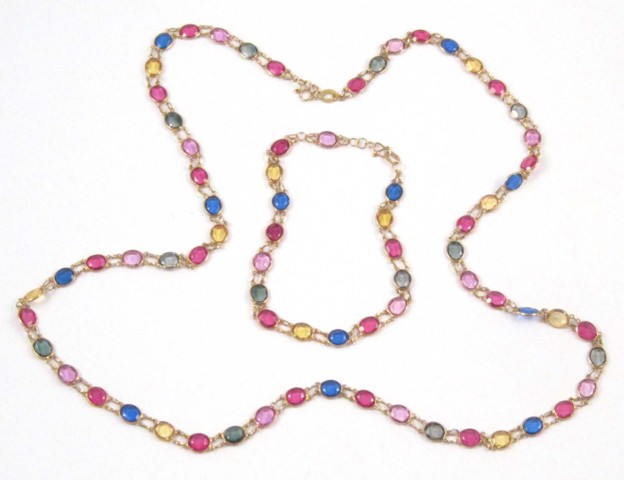 SYNTHETIC SAPPHIRE NECKLACE AND 16e902