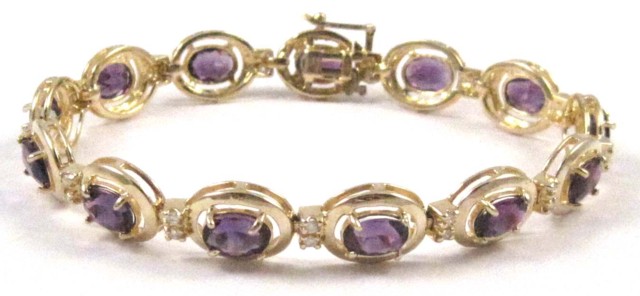 AMETHYST AND FOURTEEN KARAT GOLD