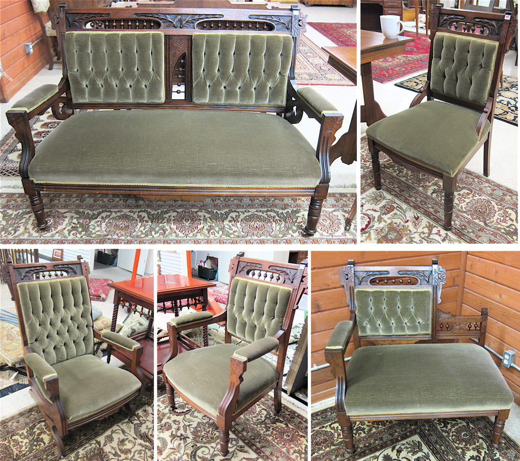 SIX-PIECE VICTORIAN PARLOR SEATING FURNITURE