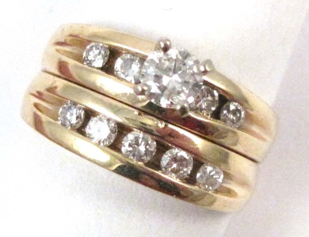 DIAMOND AND FOURTEEN KARAT GOLD