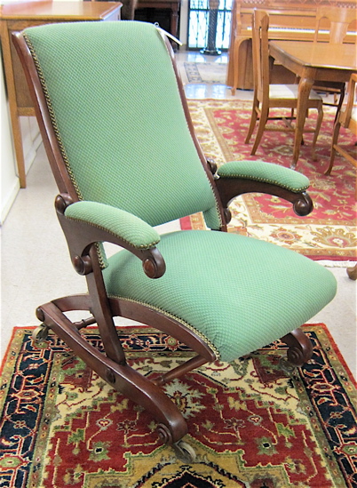 VICTORIAN MAHOGANY RECLINING ARMCHAIR