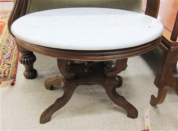 VICTORIAN MARBLE TOP COFFEE TABLE American