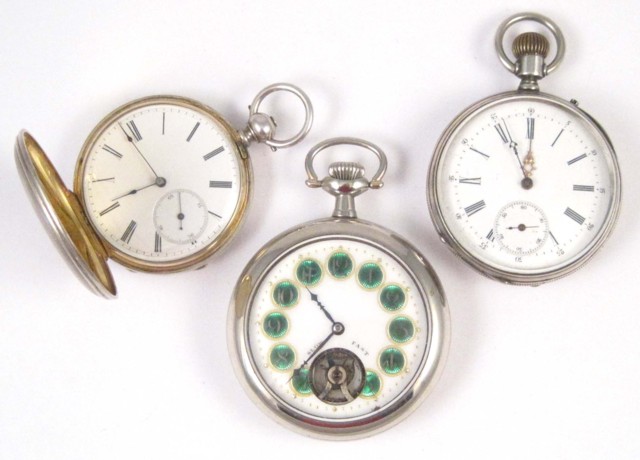 THREE EUROPEAN POCKET WATCHES: 1) French