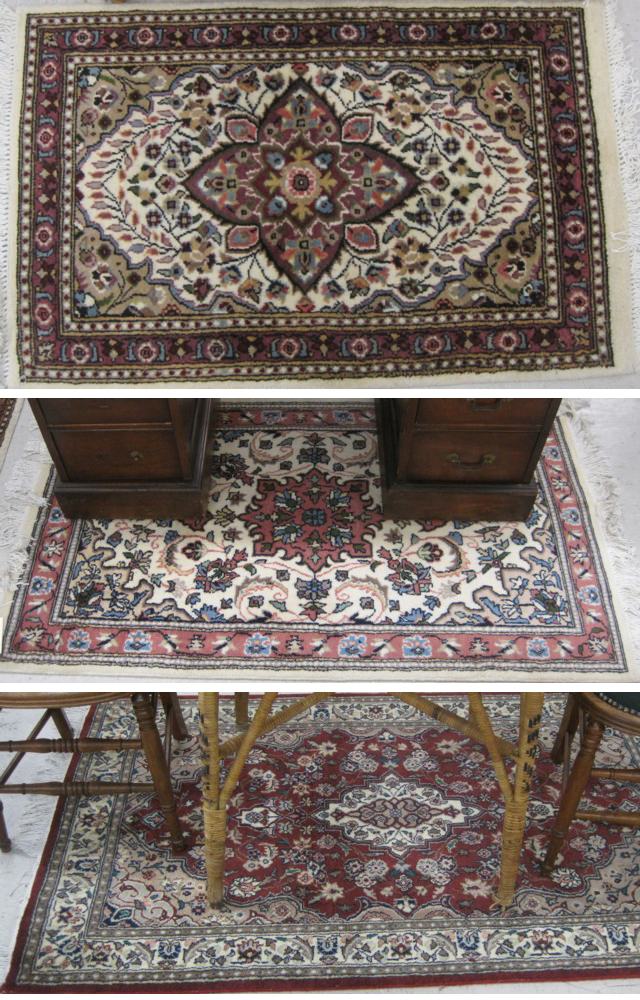 THREE HAND KNOTTED ORIENTAL AREA