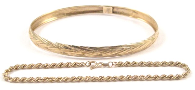 TWO YELLOW GOLD BRACELETS including 16ea94