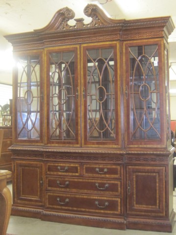 CHIPPENDALE STYLE MAHOGANY BREAKFRONT