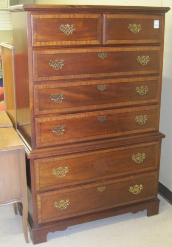 CHIPPENDALE STYLE MAHOGANY CHEST ON CHEST 16eac6