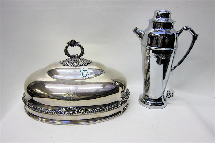 TWO SILVER-PLATED HOLLOWWARE PIECES