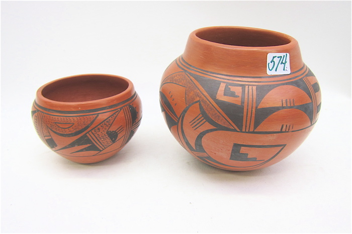 TWO HOPI PUEBLO INDIAN POTS: the