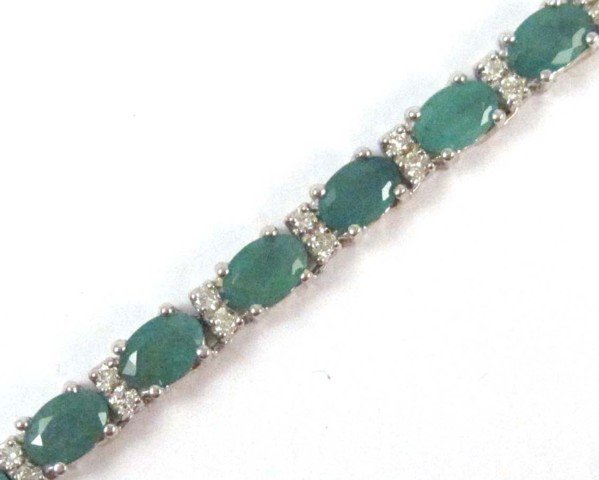 EMERALD AND DIAMOND NECKLACE 14k 16eb43