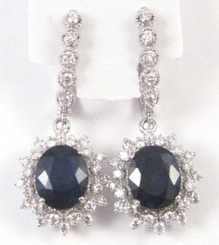 PAIR OF SAPPHIRE AND DIAMOND EARRINGS 16eb4a