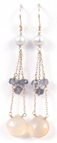 PAIR OF AMETHYST PEARL AND ROSE