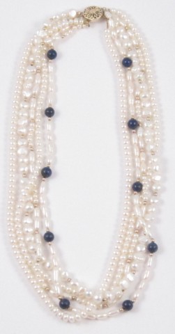 PEARL AND LAPIS LAZULI NECKLACE 16ebd7