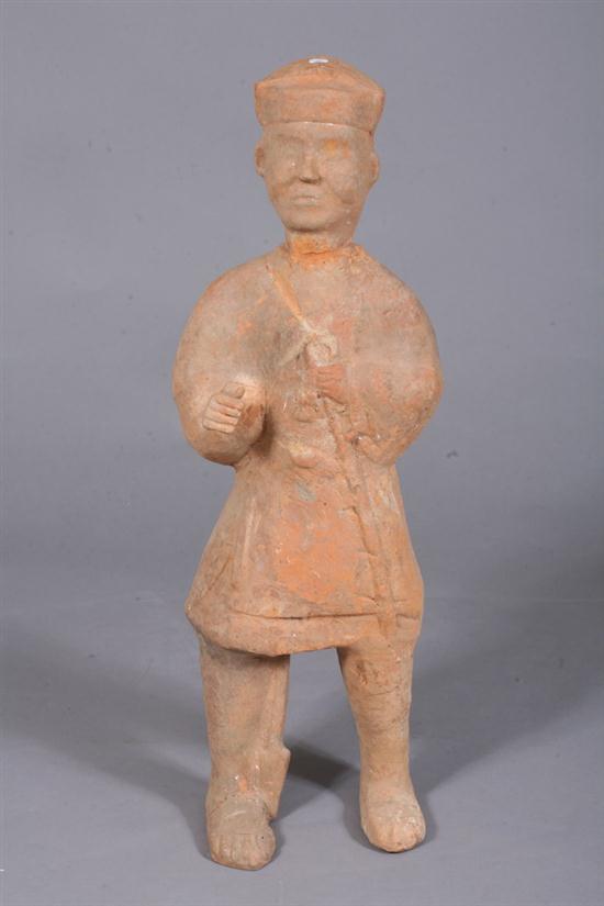 CHINESE POTTERY FIGURE OF AN ATTENDANT 16ec19